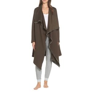 UGG Women's Janni Fleece Blanket Cardigan, Army Green, Size Mediun